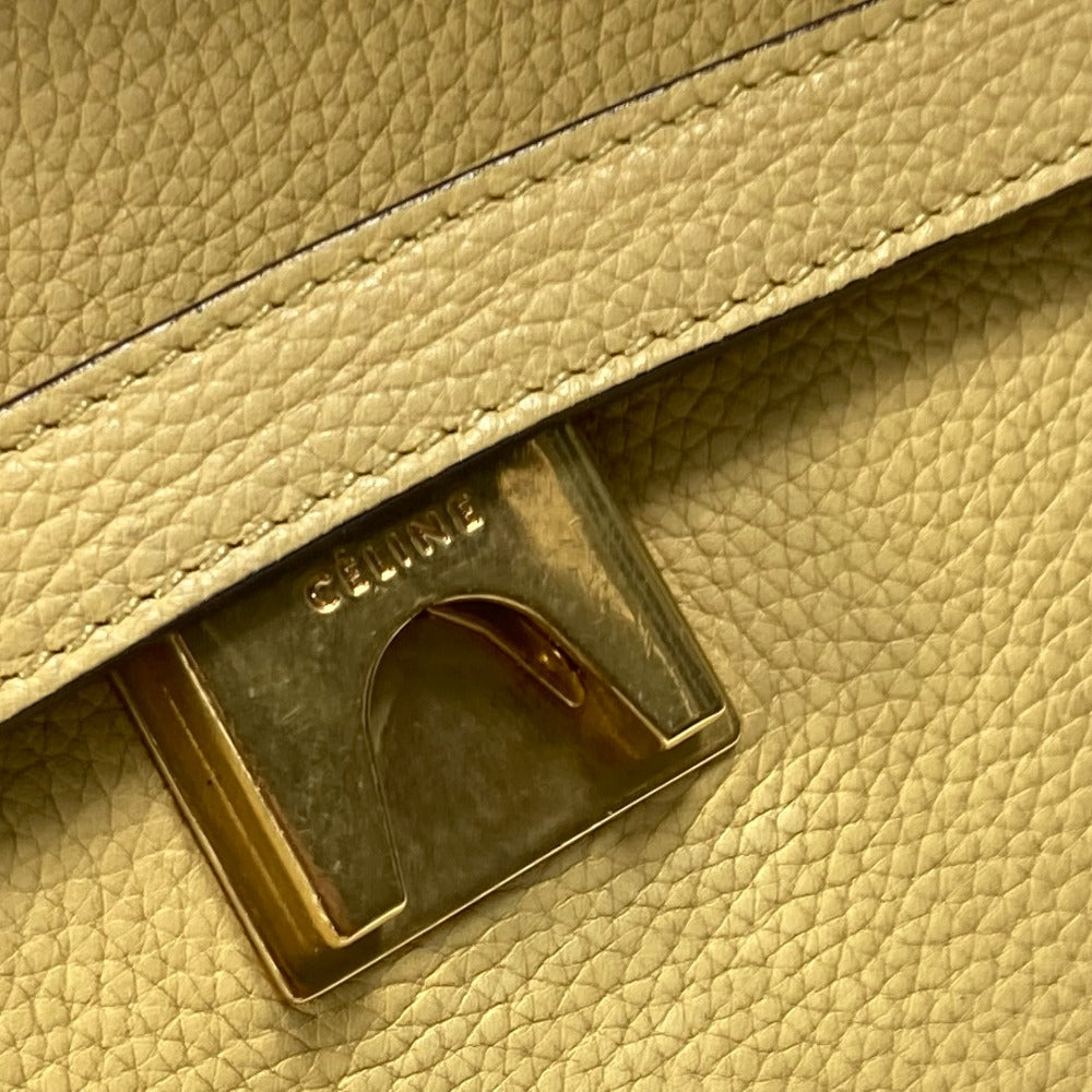 CELINE Shoulder Bag leather yellow Belt bag mini Women Used Authentic