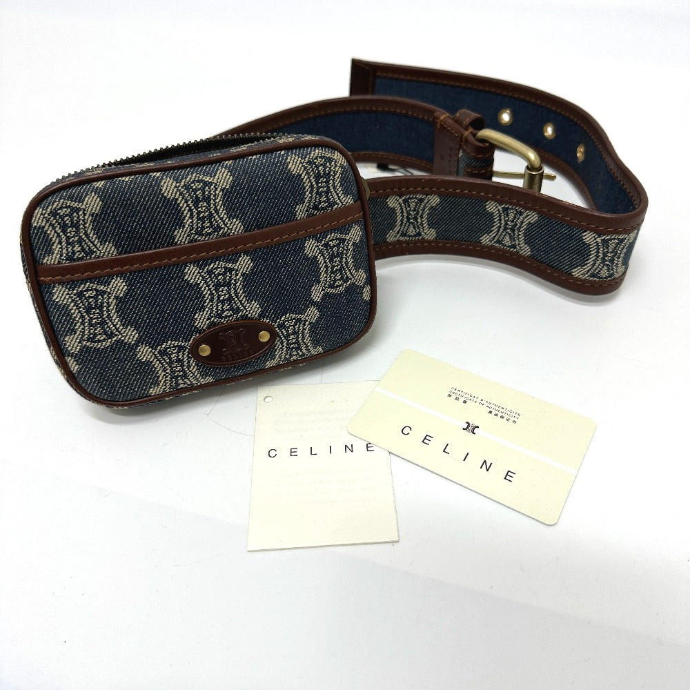 CELINE Waist bag denim blue Macadam denim