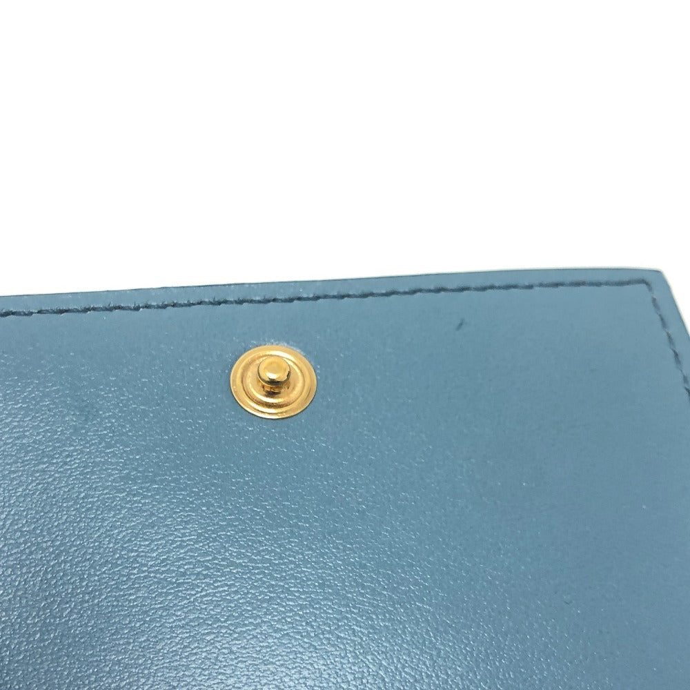 CELINE Trifold wallet leather blue Triomphe