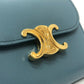 CELINE Trifold wallet leather blue Triomphe
