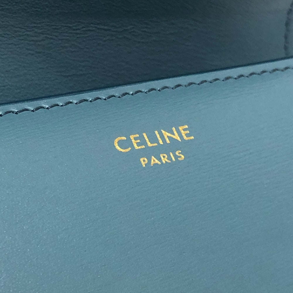 CELINE Trifold wallet leather blue Triomphe