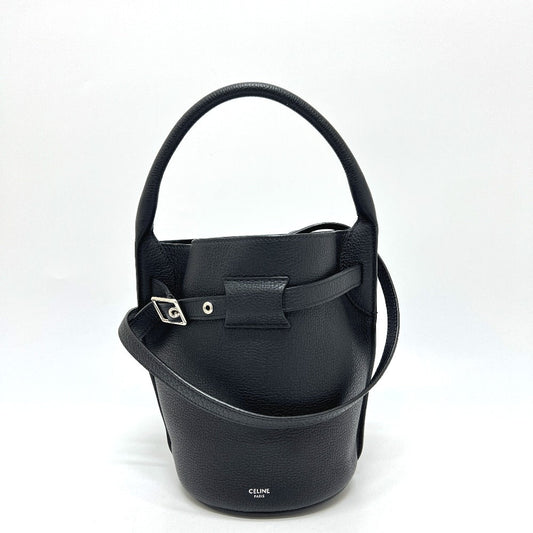CELINE Shoulder Bag leather black Big Bag Bucket Nano