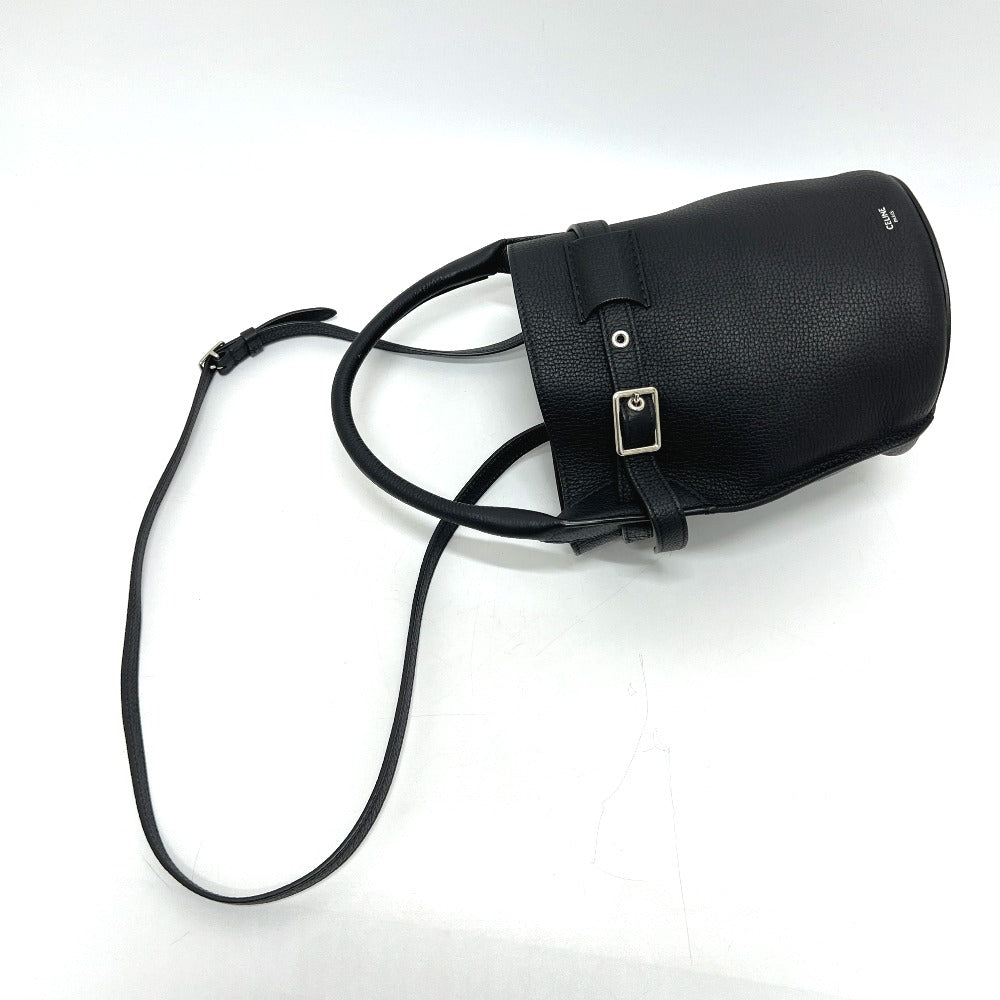 CELINE Shoulder Bag leather black Big Bag Bucket Nano
