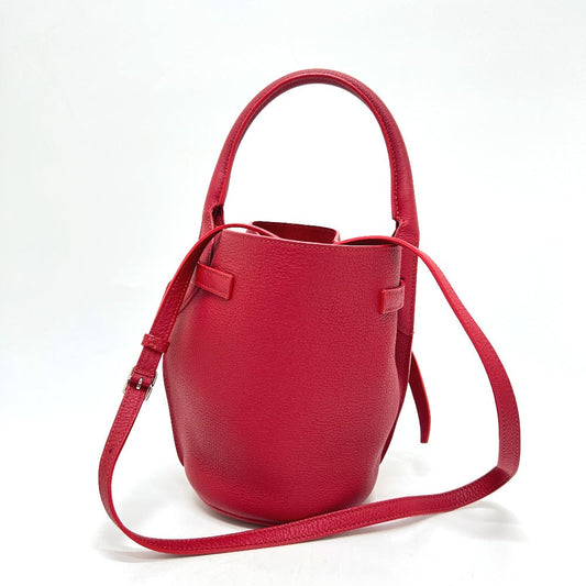 CELINE Shoulder Bag leather Red Big Bag Bucket Nano