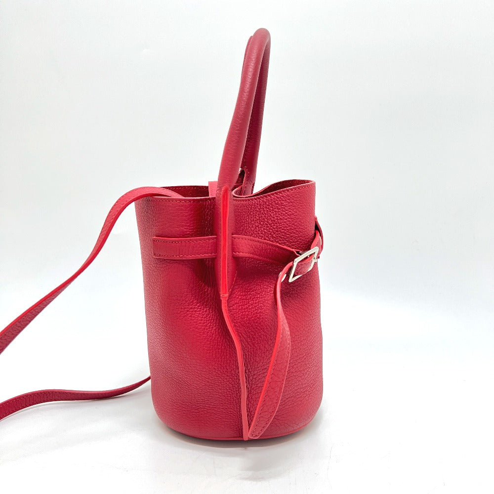CELINE Shoulder Bag leather Red Big Bag Bucket Nano