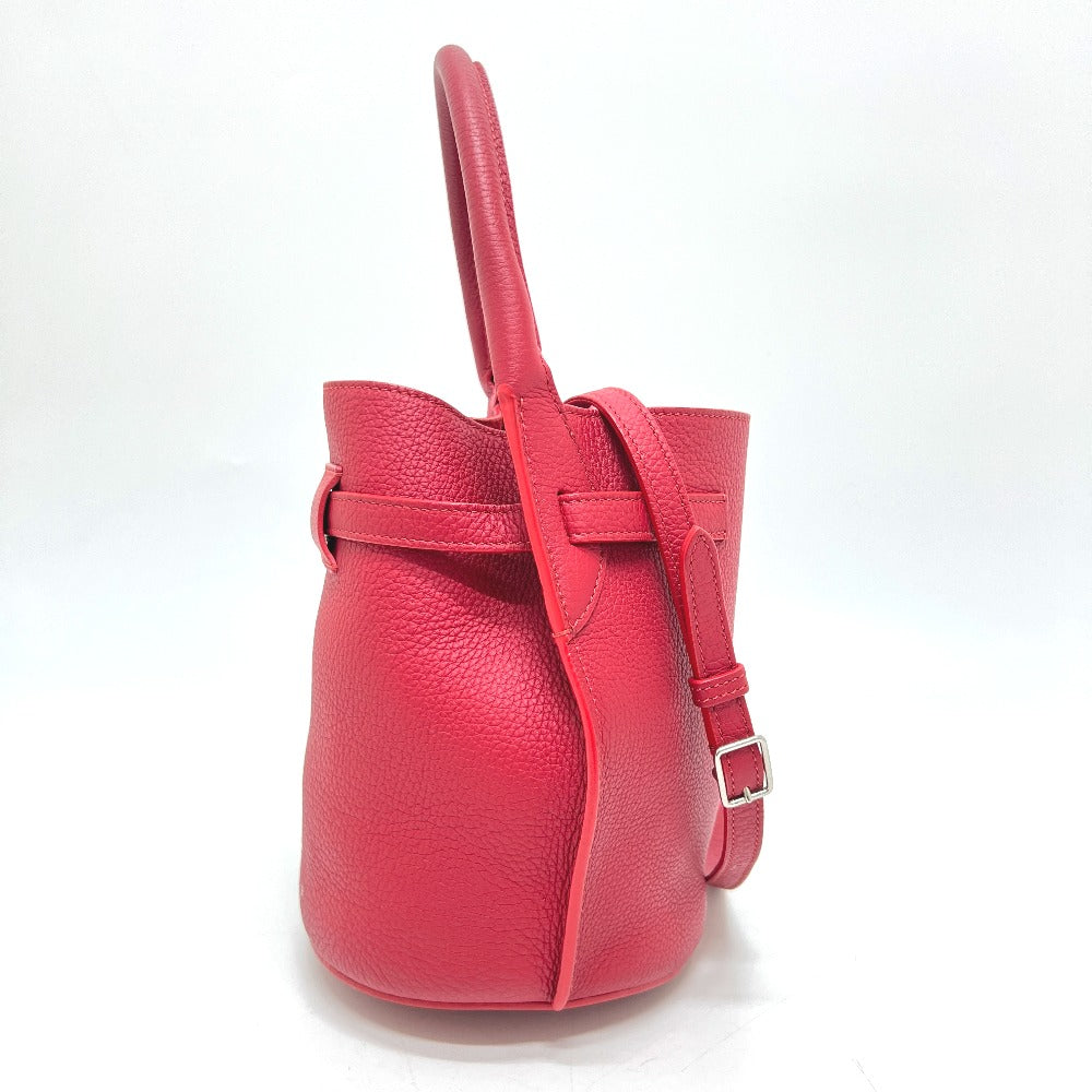 CELINE Shoulder Bag leather Red Big Bag Bucket Nano