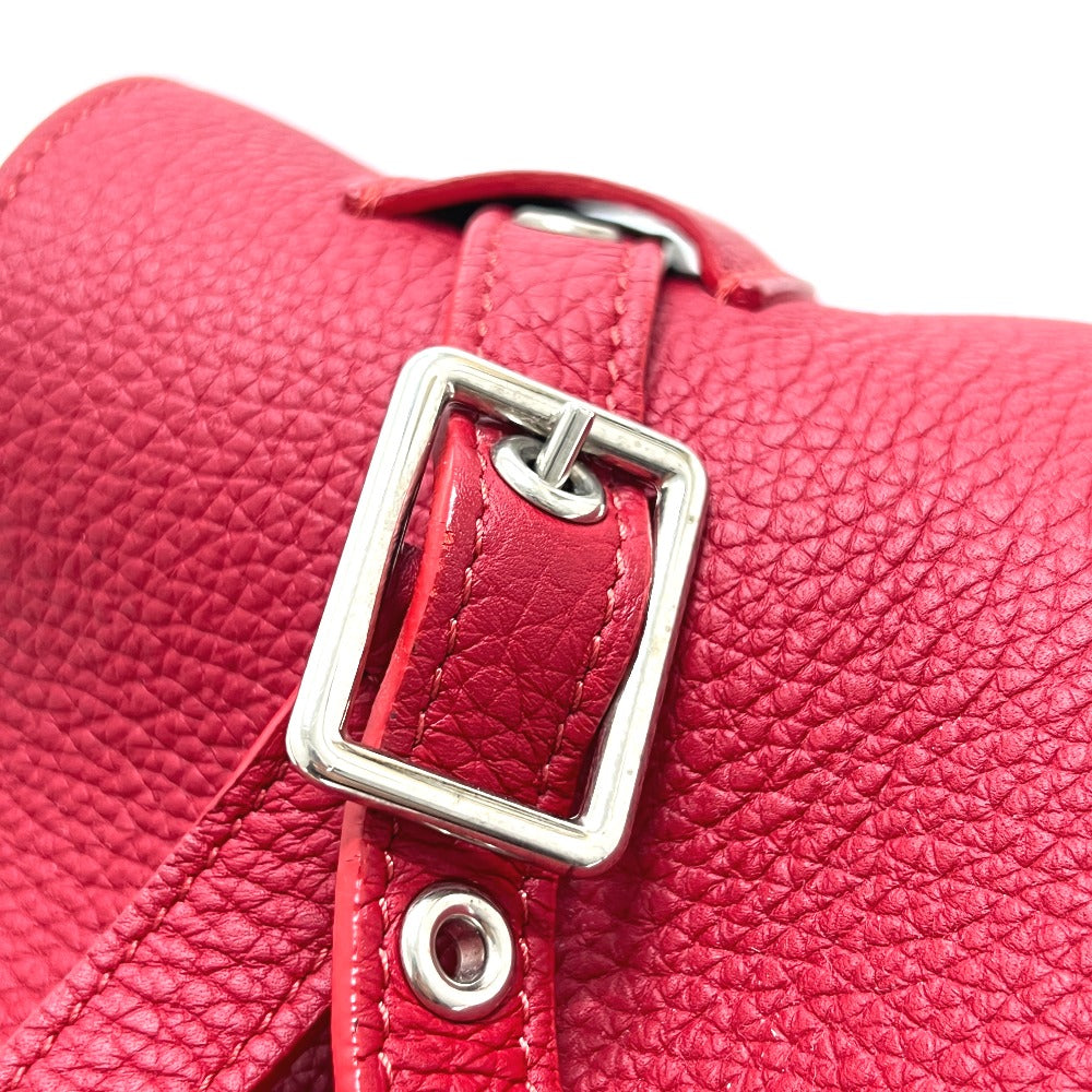 CELINE Shoulder Bag leather Red Big Bag Bucket Nano