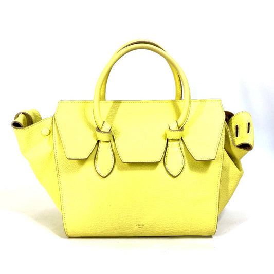 CELINE Handbag 175883 leather yellow Tote Bag belt bag Thai Mini Thai Bag Women Used Authentic