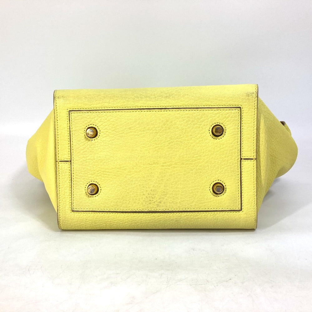 CELINE Handbag 175883 leather yellow Tote Bag belt bag Thai Mini Thai Bag Women Used Authentic