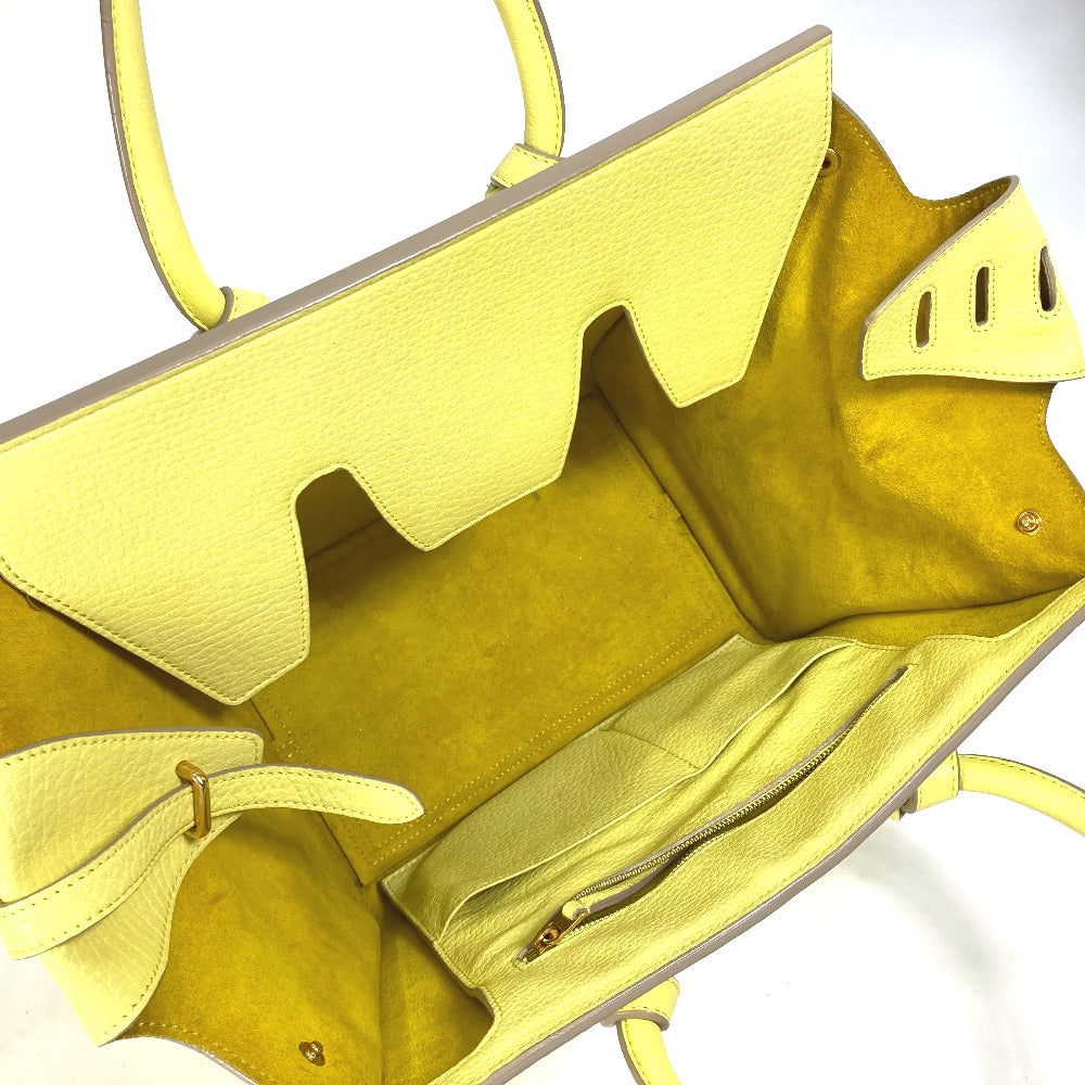 CELINE Handbag 175883 leather yellow Tote Bag belt bag Thai Mini Thai Bag Women Used Authentic