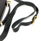 CELINE Shoulder Bag leather black Circle charm Women Used Authentic