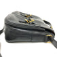CELINE Shoulder Bag leather black Circle charm Women Used Authentic