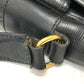CELINE Shoulder Bag leather black Circle charm Women Used Authentic