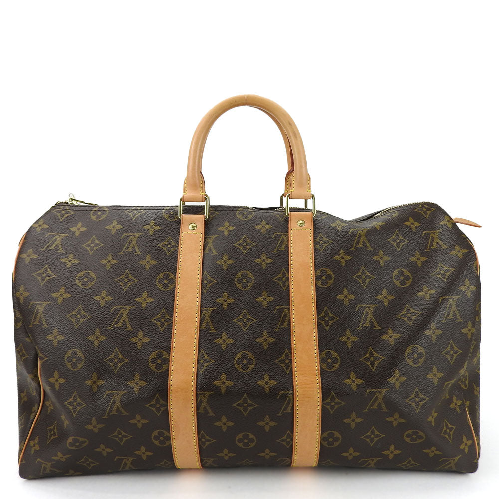 LOUIS VUITTON Boston Duffel bag M41428 Monogram, Tanned Leather Brown Keepall 45 unisex(Unisex) Used Authentic