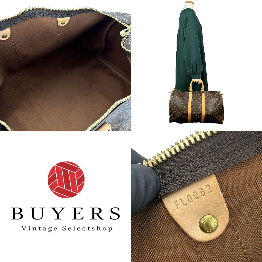 LOUIS VUITTON Boston Duffel bag M41428 Monogram, Tanned Leather Brown Keepall 45 unisex(Unisex) Used Authentic