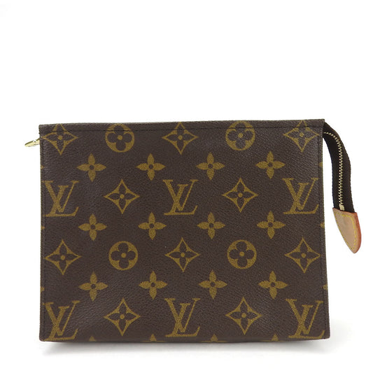 LOUIS VUITTON Pouch M47544 Monogram canvas, leather Brown posh toilette 19 Women Used Authentic