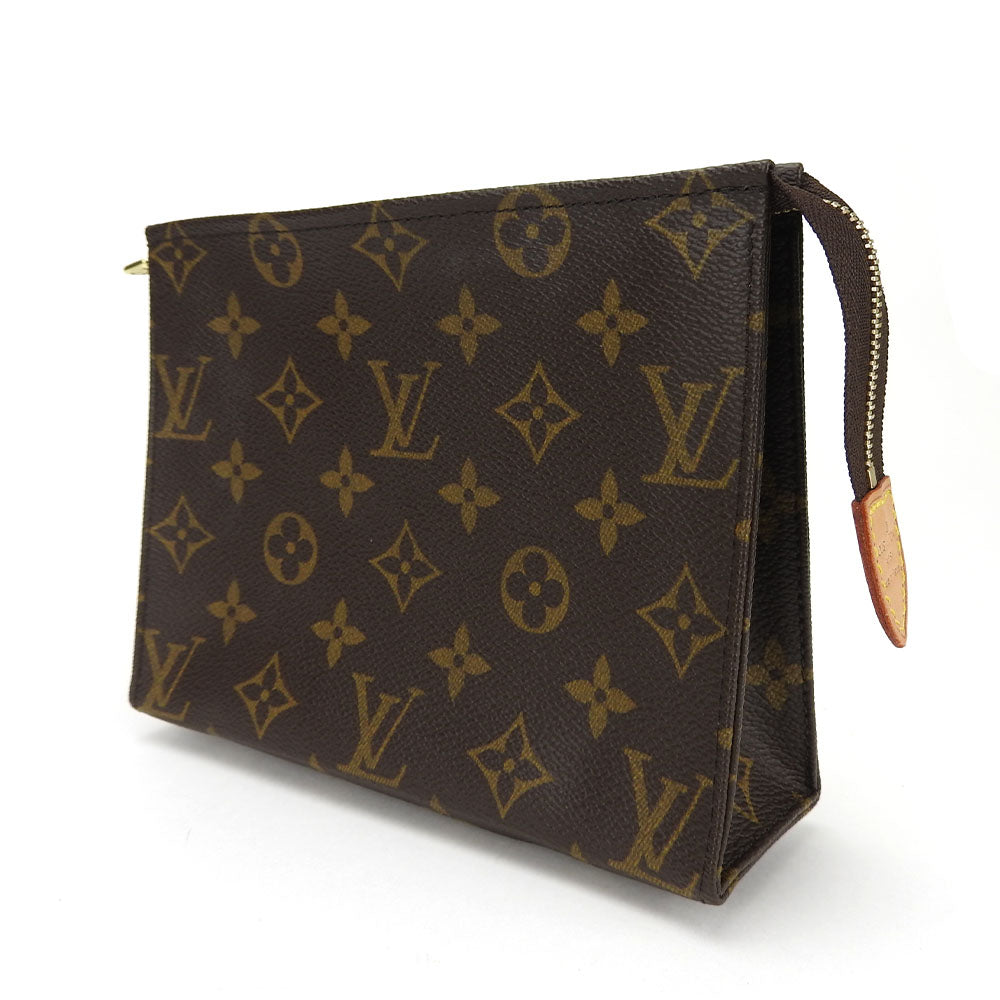 LOUIS VUITTON Pouch M47544 Monogram canvas, leather Brown posh toilette 19 Women Used Authentic