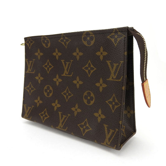 LOUIS VUITTON Pouch M47544 Monogram canvas, leather Brown posh toilette 19 Women Used Authentic
