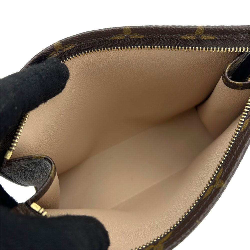 LOUIS VUITTON Pouch M47544 Monogram canvas, leather Brown posh toilette 19 Women Used Authentic