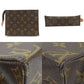 LOUIS VUITTON Pouch M47544 Monogram canvas, leather Brown posh toilette 19 Women Used Authentic