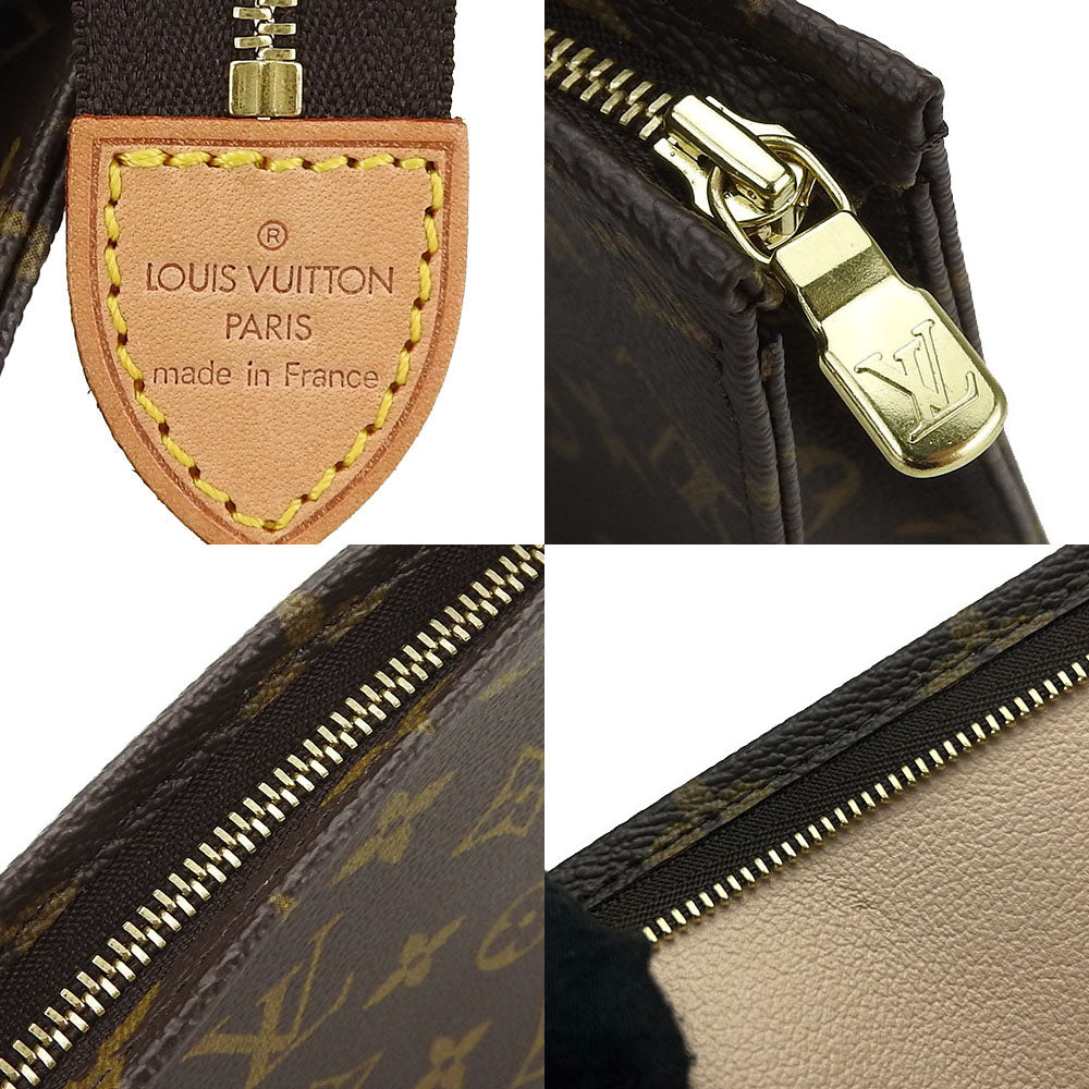 LOUIS VUITTON Pouch M47544 Monogram canvas, leather Brown posh toilette 19 Women Used Authentic