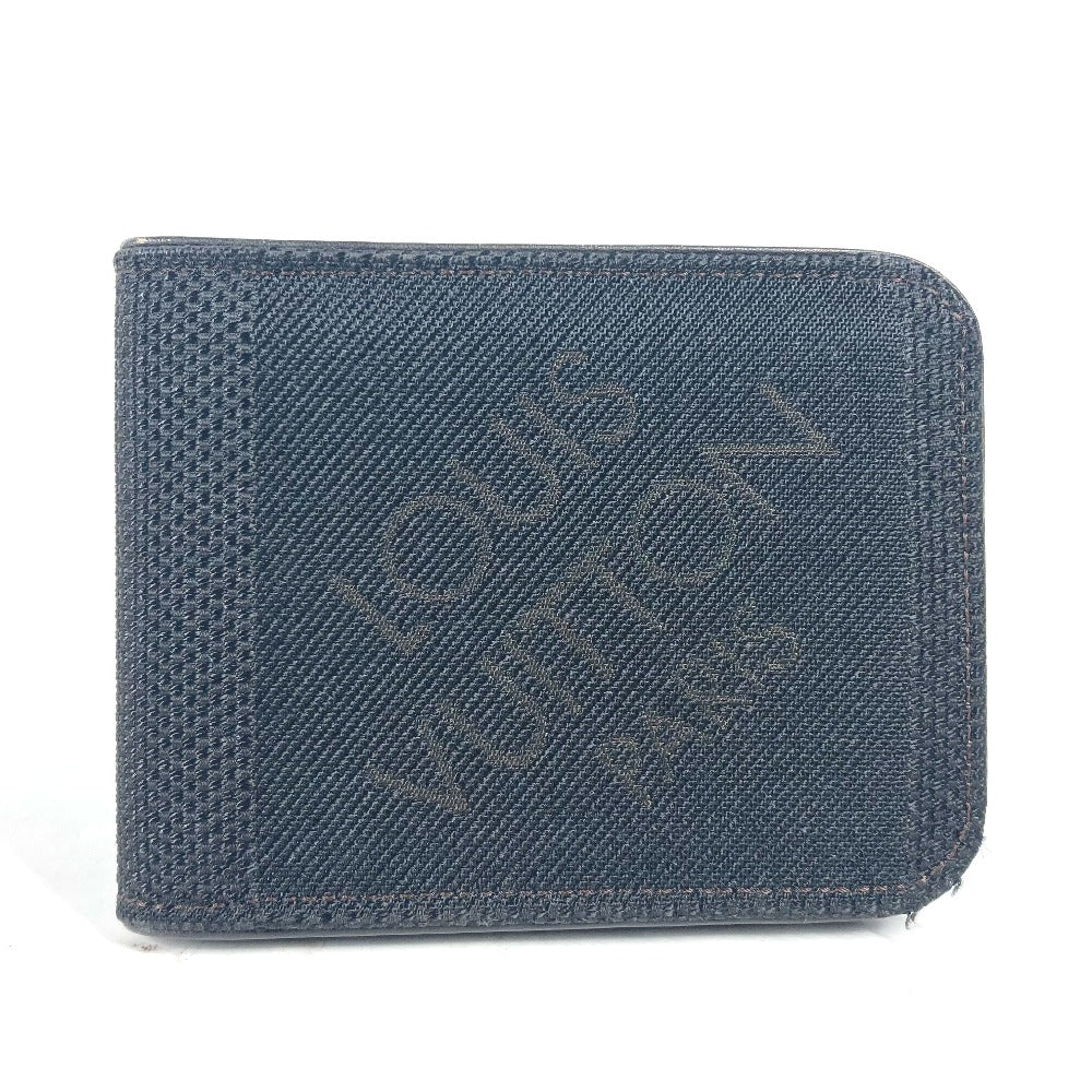 LOUIS VUITTON Folded wallet M93548 Damier Jean Canvas black Damier Jean Porte Billets 9 Carte Credit Funeral mens Used Authentic