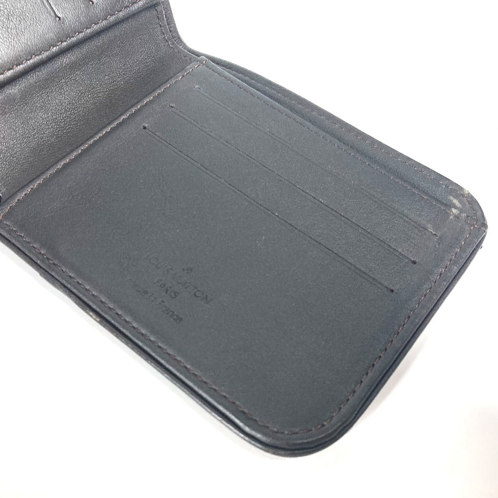 LOUIS VUITTON Folded wallet M93548 Damier Jean Canvas black Damier Jean Porte Billets 9 Carte Credit Funeral mens Used Authentic