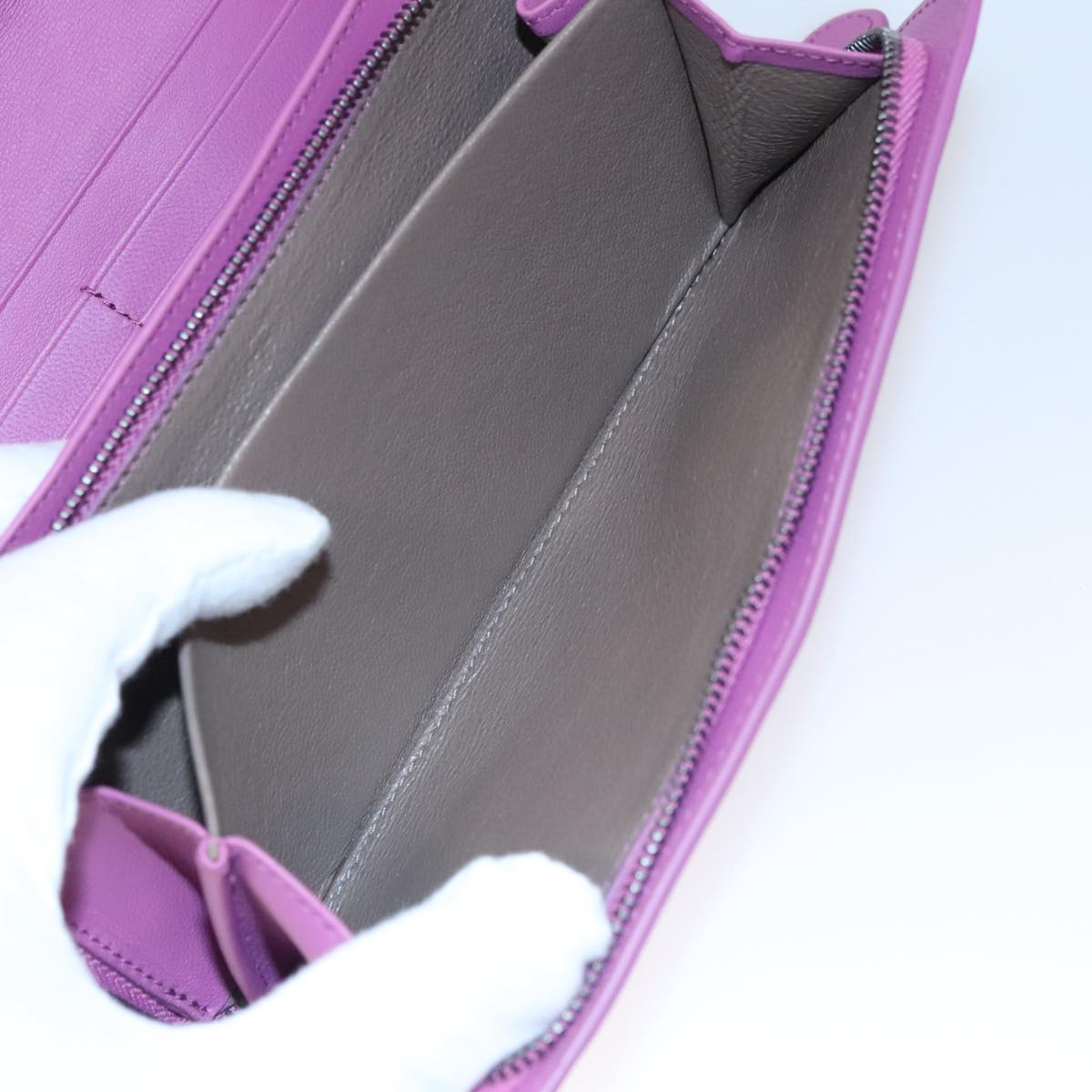 BOTTEGA VENETA Intecciato Long Wallet Leather Purple