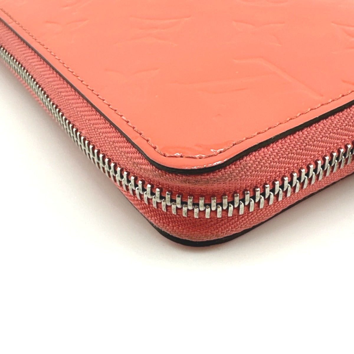 LOUIS VUITTON Long Wallet Purse M93202 Monogram Vernis Rose rich Zip Around Vernis Zippy wallet Women Used Authentic