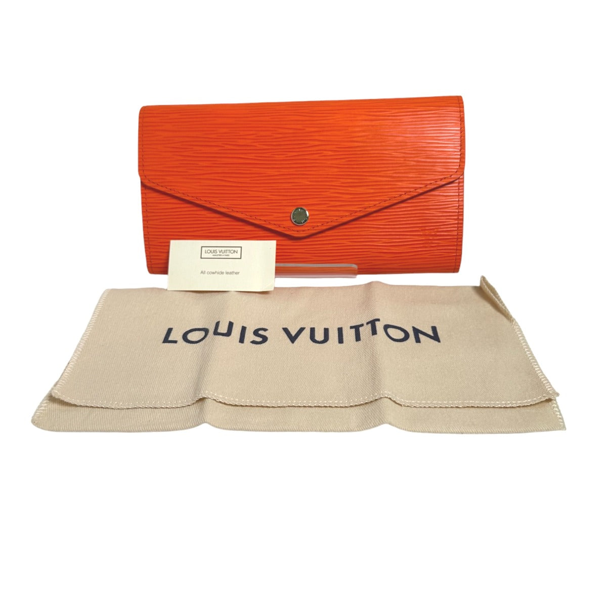 LOUIS VUITTON Long Wallet Purse M60584 Epi Leather Orange Long Wallet Purse Epi Portefeuille Sara Women Used Authentic