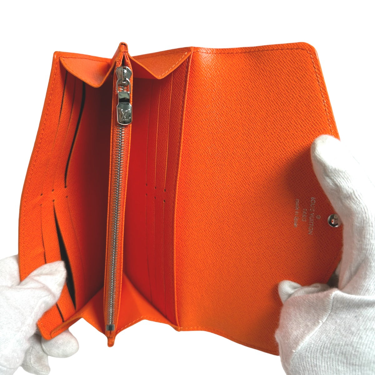 LOUIS VUITTON Long Wallet Purse M60584 Epi Leather Orange Long Wallet Purse Epi Portefeuille Sara Women Used Authentic