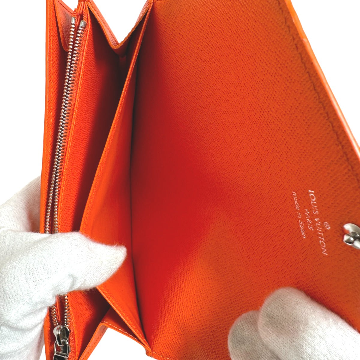 LOUIS VUITTON Long Wallet Purse M60584 Epi Leather Orange Long Wallet Purse Epi Portefeuille Sara Women Used Authentic
