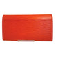 LOUIS VUITTON Long Wallet Purse M60584 Epi Leather Orange Long Wallet Purse Epi Portefeuille Sara Women Used Authentic