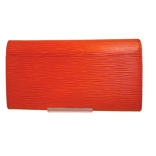 LOUIS VUITTON Long Wallet Purse M60584 Epi Leather Orange Long Wallet Purse Epi Portefeuille Sara Women Used Authentic