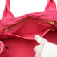 PRADA Tote Bag 1BG439 denim Fusha pink 2 way bag Canapa Women Used Authentic