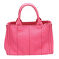 PRADA Tote Bag 1BG439 denim Fusha pink 2 way bag Canapa Women Used Authentic