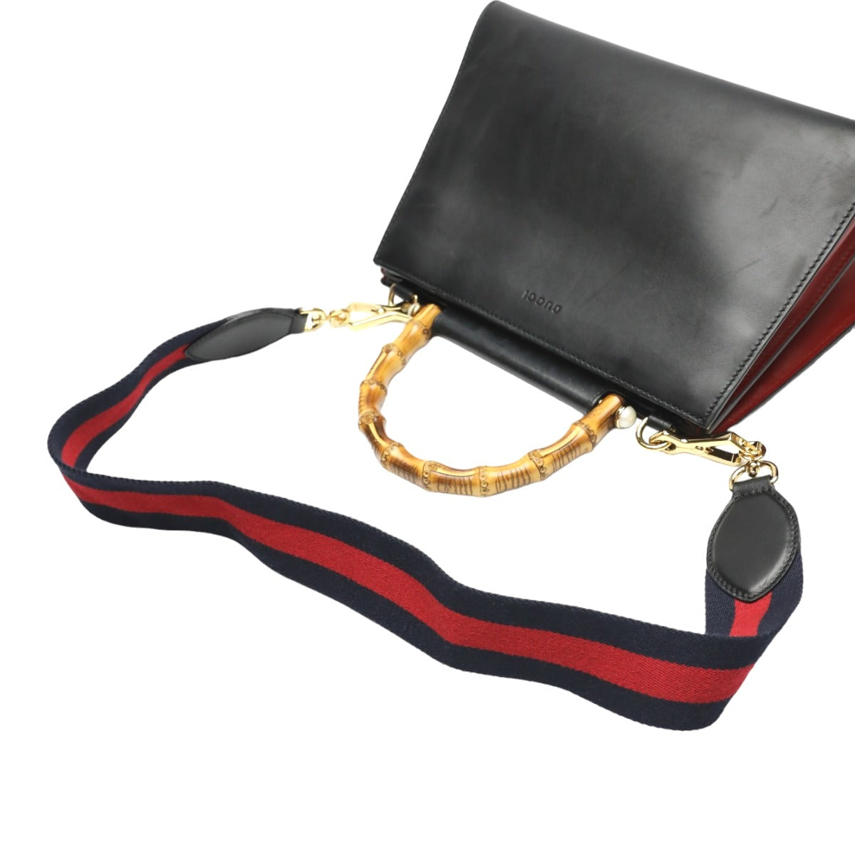 GUCCI Handbag 459076 leather black Bamboo leather 2 way bag Women Used Authentic