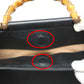 GUCCI Handbag 459076 leather black Bamboo leather 2 way bag Women Used Authentic