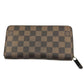 LOUIS VUITTON Long Wallet Purse N60015 Damier canvas Ebene Zip Around Damier Zippy wallet unisex(Unisex) Used Authentic