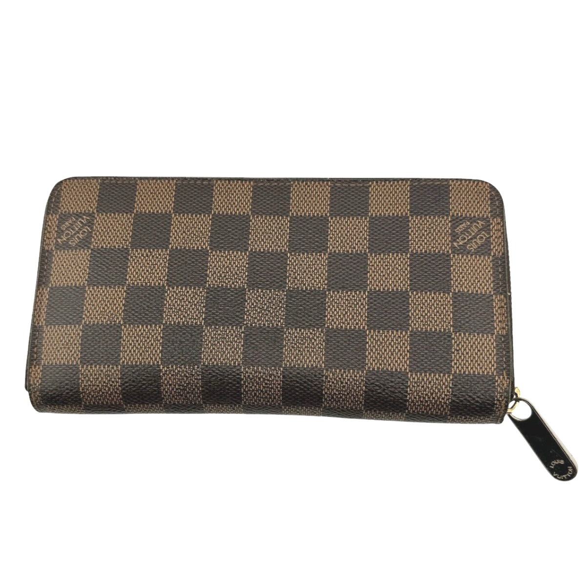 LOUIS VUITTON Long Wallet Purse N60015 Damier canvas Ebene Zip Around Damier Zippy wallet unisex(Unisex) Used Authentic