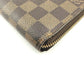 LOUIS VUITTON Long Wallet Purse N60015 Damier canvas Ebene Zip Around Damier Zippy wallet unisex(Unisex) Used Authentic