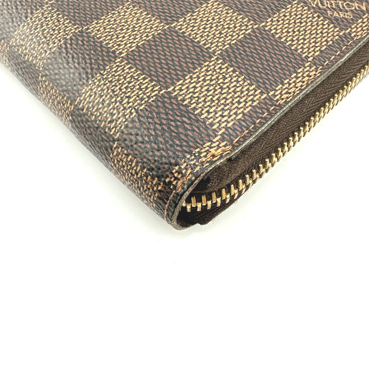 LOUIS VUITTON Long Wallet Purse N60015 Damier canvas Ebene Zip Around Damier Zippy wallet unisex(Unisex) Used Authentic