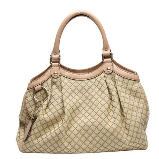 GUCCI Tote Bag 211944 GG canvas beige Handbag Diamante canvas Women Used Authentic
