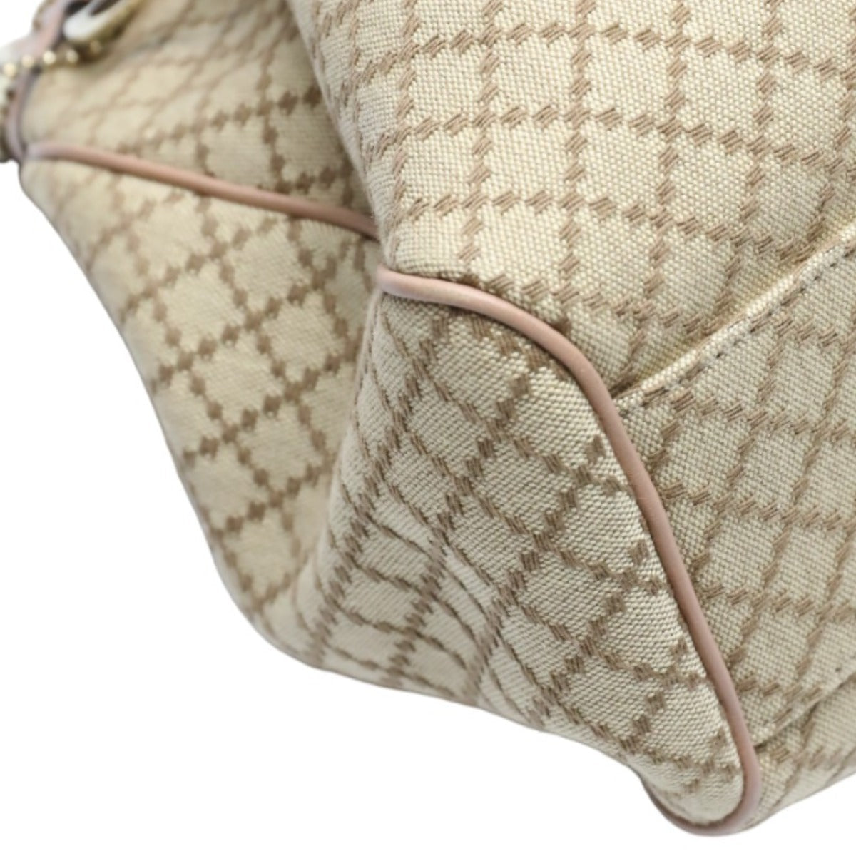 GUCCI Tote Bag 211944 GG canvas beige Handbag Diamante canvas Women Used Authentic