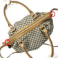 GUCCI Tote Bag 247902 canvas Beige x brown 2WAYShoulder Bag Diamante Women Used Authentic
