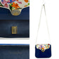 GUCCI Shoulder Bag Plastic, Leather, Satin blue Flora floral pattern Women Used Authentic