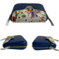 GUCCI Shoulder Bag Plastic, Leather, Satin blue Flora floral pattern Women Used Authentic