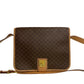 CELINE Shoulder Bag Leather, PVC Brown Macadam Blason Triomphe Pattern Women Used Authentic