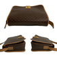 CELINE Shoulder Bag Leather, PVC Brown Macadam Blason Triomphe Pattern Women Used Authentic