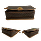 CELINE Shoulder Bag Leather, PVC Brown Macadam Blason Triomphe Pattern Women Used Authentic